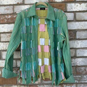 Fantazia Faux Suede Ribboned Jacket or Blouse